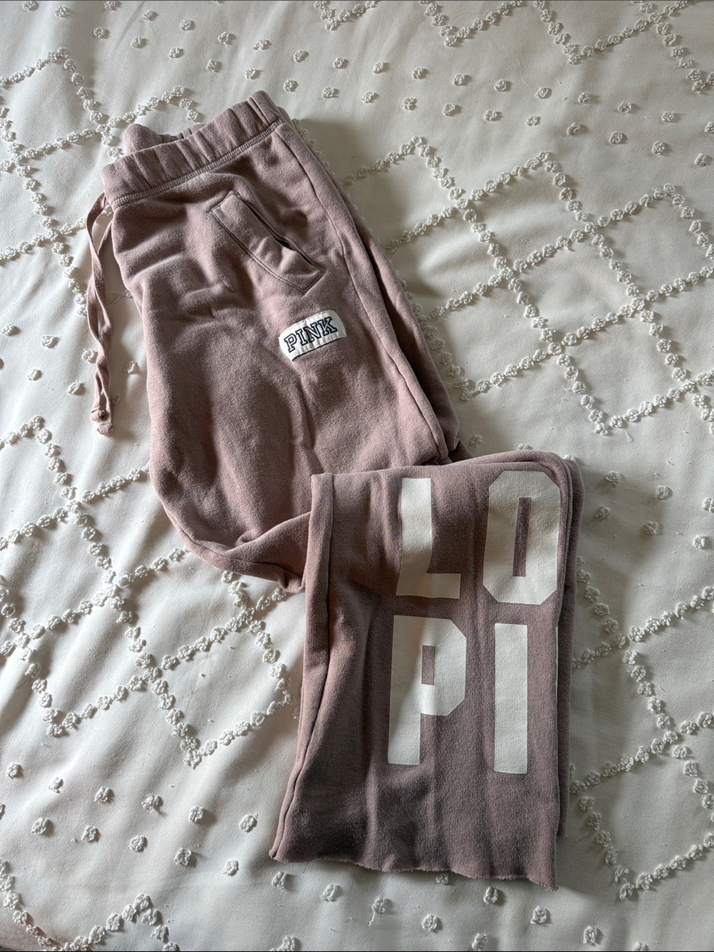 PINK Victoria's Secret Dusty Mauve Flared Leg Joggers Size XS